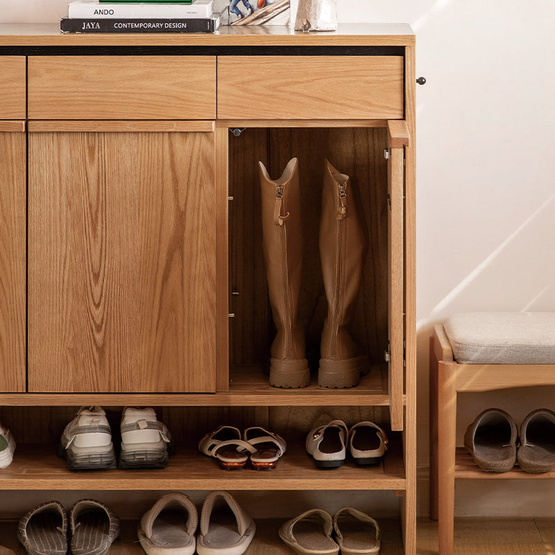 Imogen Shoe Cabinet in Solid American Oak with Pinewood, 80cm 110cm 140cm – view 22