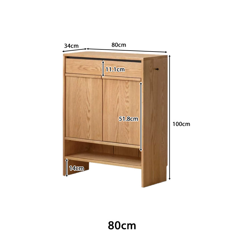 Imogen Shoe Cabinet in Solid American Oak with Pinewood, 80cm 110cm 140cm – view 28