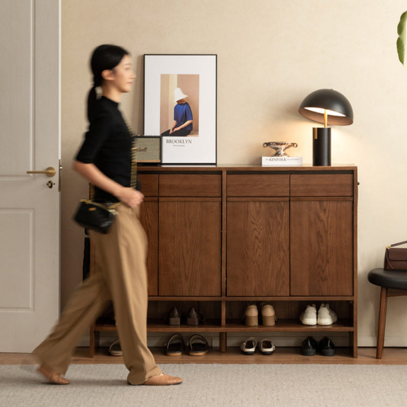 Imogen Shoe Cabinet in Solid American Oak with Pinewood, 80cm 110cm 140cm – view 3