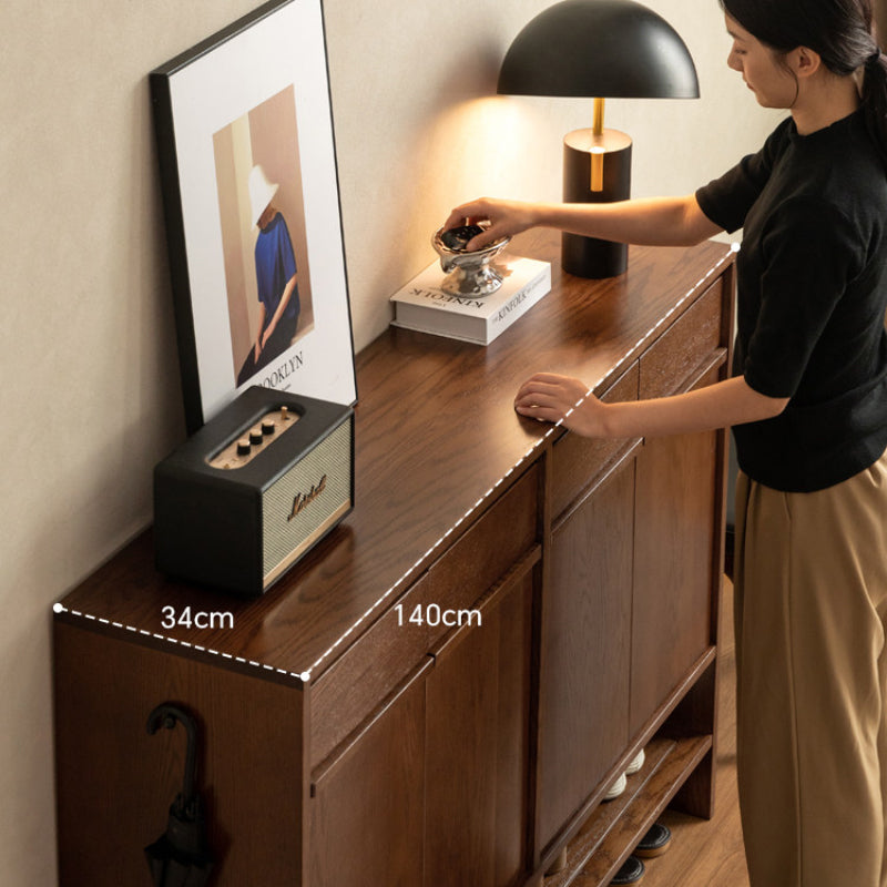 Imogen Shoe Cabinet in Solid American Oak with Pinewood, 80cm 110cm 140cm – view 7