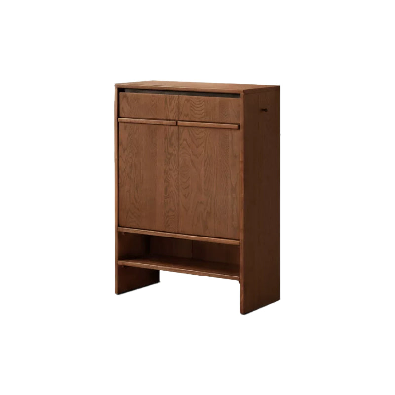 Imogen Shoe Cabinet in Solid American Oak with Pinewood, 80cm 110cm 140cm – Walnut 80cm, view 14