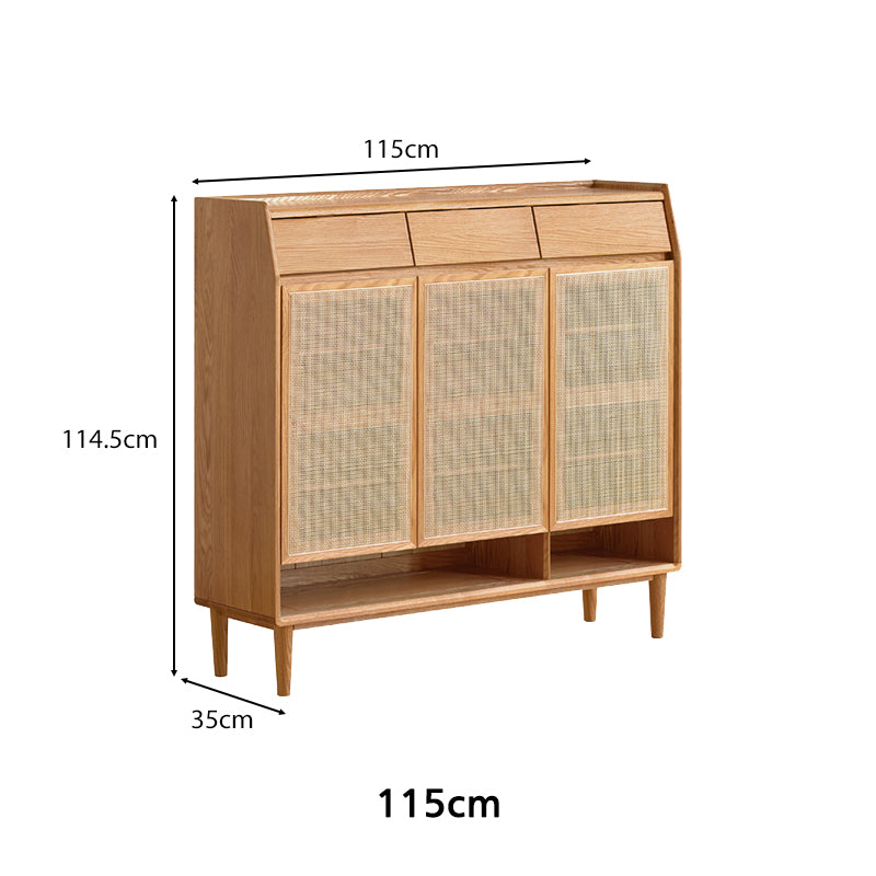Pascal Solid American Oak Shoe Cabinet 82cm 115cm – view 10