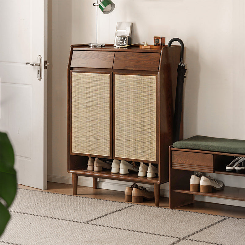 Pascal Solid American Oak Shoe Cabinet 82cm 115cm – view 13