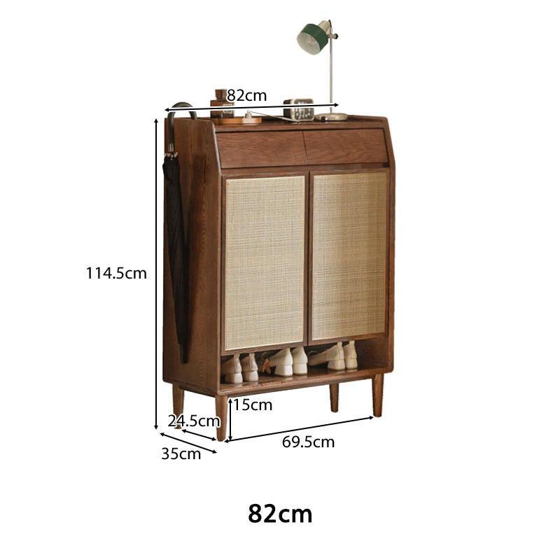 Pascal Solid American Oak Shoe Cabinet 82cm 115cm – view 17
