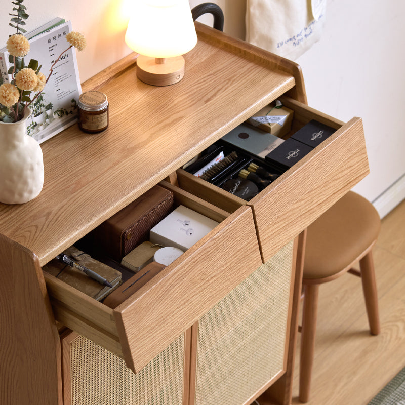 Pascal Solid American Oak Shoe Cabinet 82cm 115cm – view 4