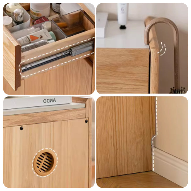 Patsy Solid American Oak Shoe Cabinet 85cm – view 19