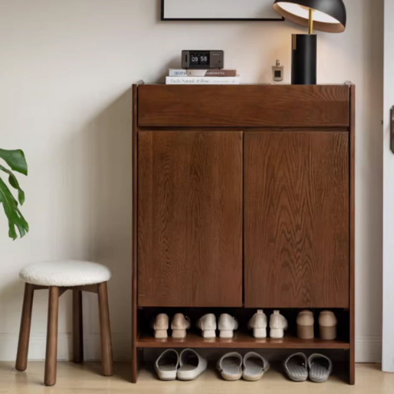 Patsy Solid American Oak Shoe Cabinet 85cm – Walnut