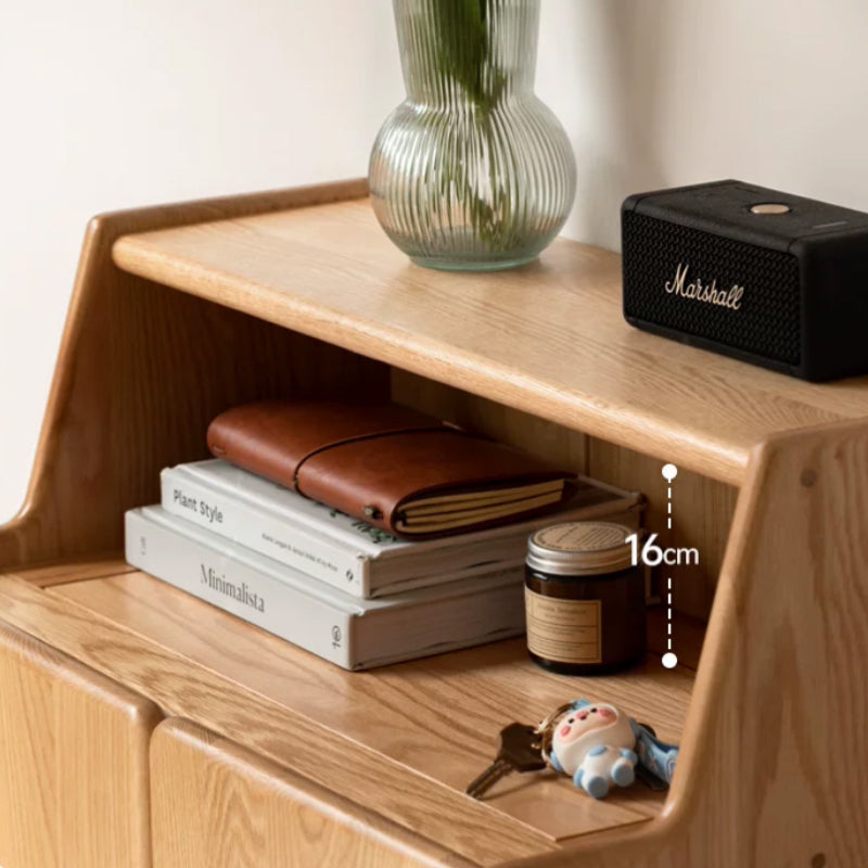 Savannah Solid American Oak Shoe Cabinet 45cm 65cm – view 5