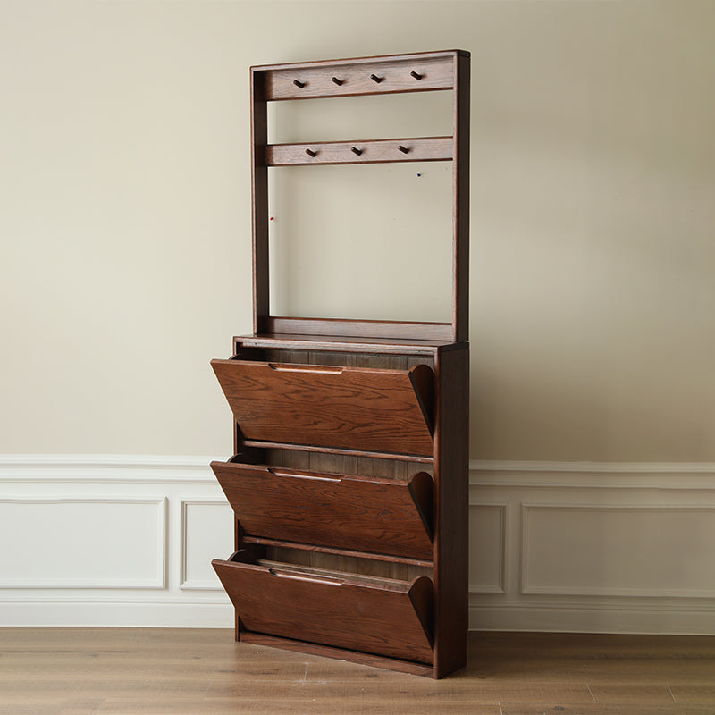 Scarlett Solid American Oak Ultra-Thin Shoe Cabinet 85cm – view 14