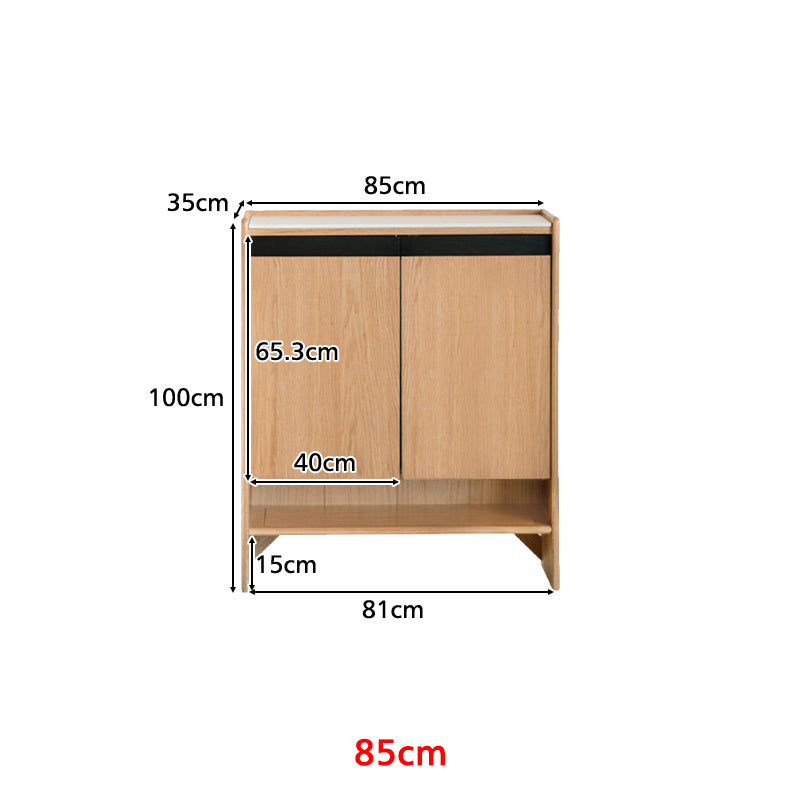 Stanley Solid American Oak 3-Door 2-Door Shoe Cabinet – view 12
