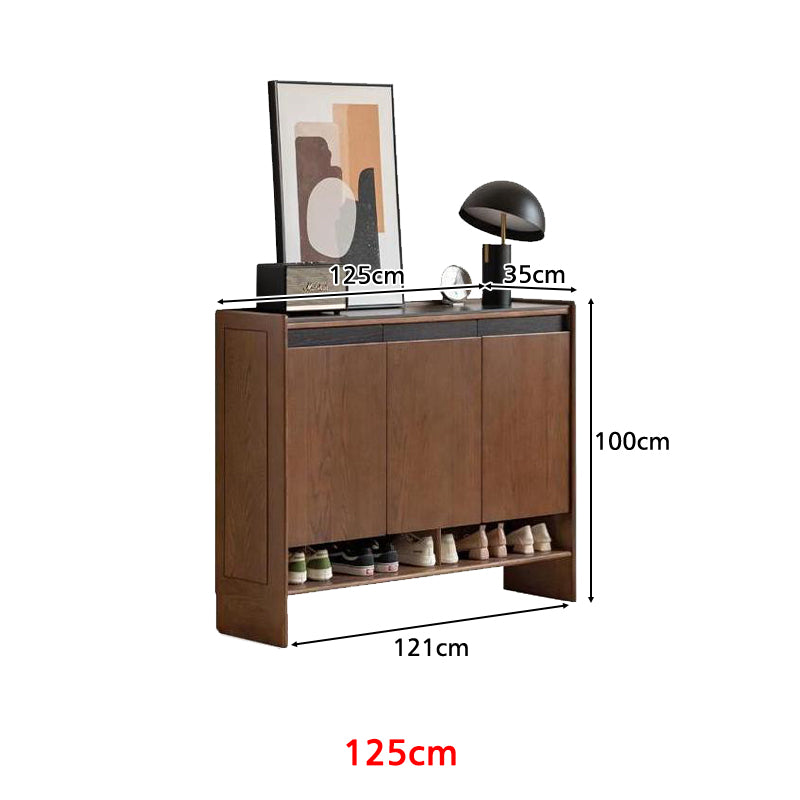 Stanley Solid American Oak 3-Door 2-Door Shoe Cabinet – view 17
