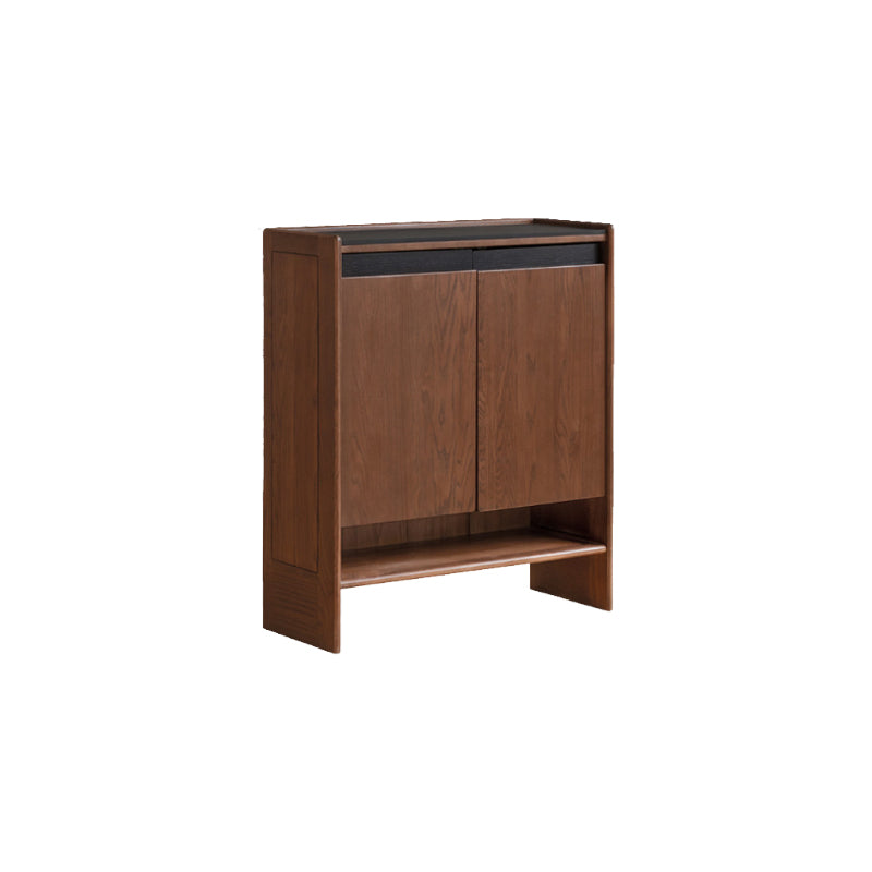 Stanley Solid American Oak 3-Door 2-Door Shoe Cabinet – 2-door Walnut, view 18