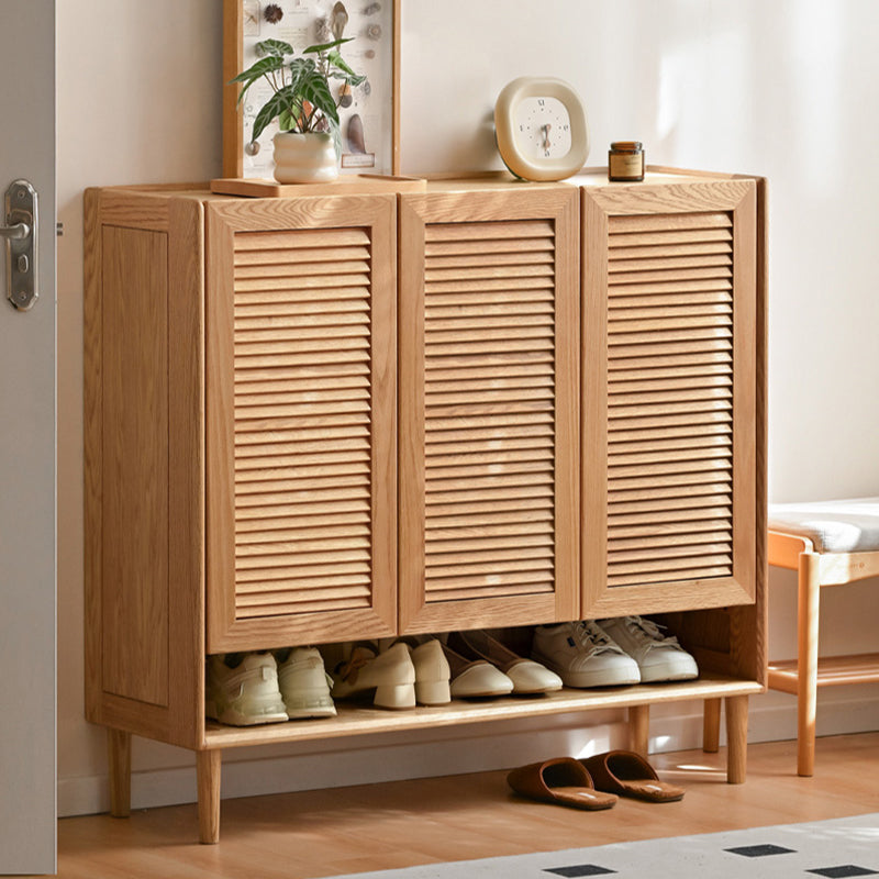 Ursula Solid American Oak 2-Door 3-Door Shoe Cabinet 75cm 110cm – 110cm