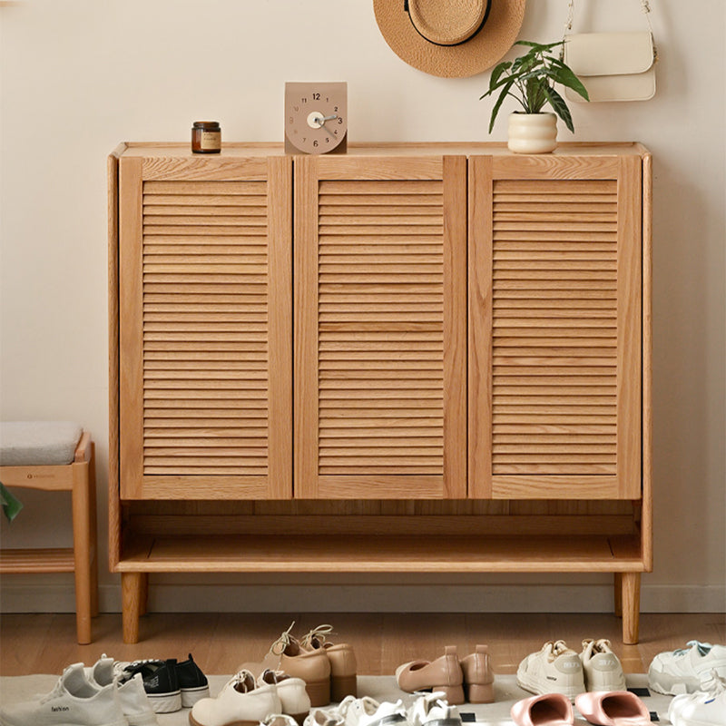 Ursula Solid American Oak 2-Door 3-Door Shoe Cabinet 75cm 110cm – view 2