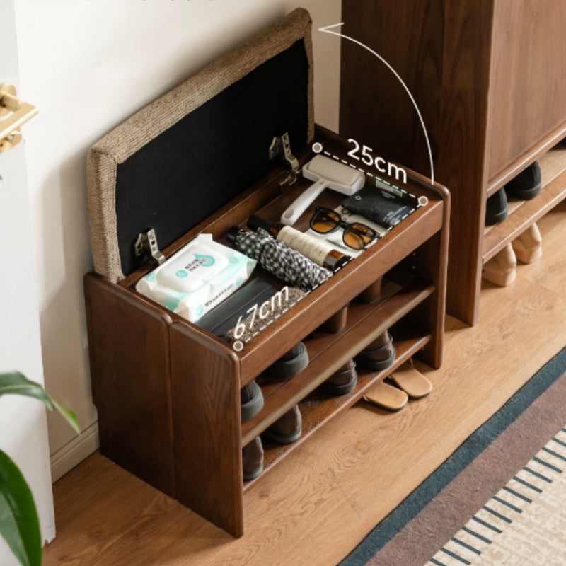 Willa Solid American Oak Shoe Cabinet 60cm 80cm – view 3
