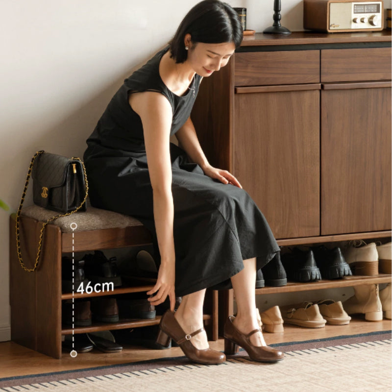 Willa Solid American Oak Shoe Cabinet 60cm 80cm – view 4