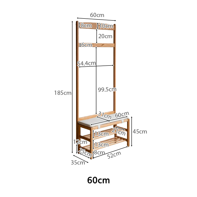 Matilda Solid American Oak Shoe Cabinet with Pinewood 60cm 80cm – view 7