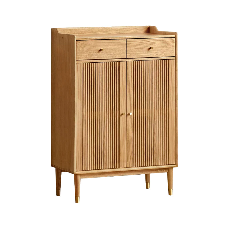 Zain Solid American Oak Slatted Shoe Cabinet 80cm – view 13
