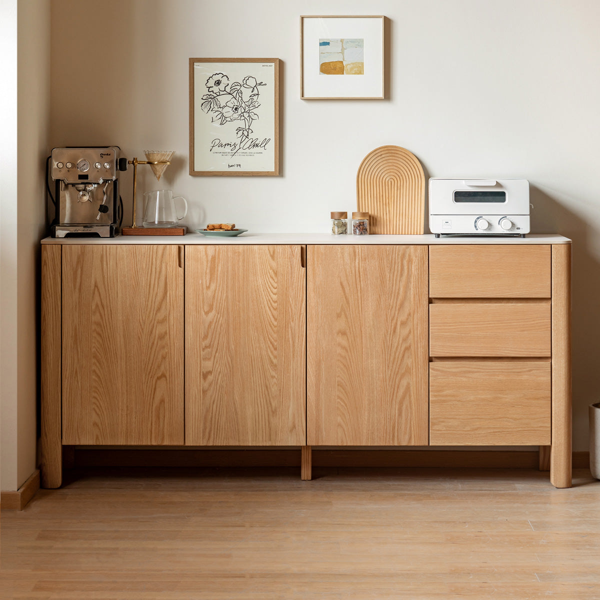 Mainn Solid American Oak Ceramic-Top Sideboard 150cm 180cm