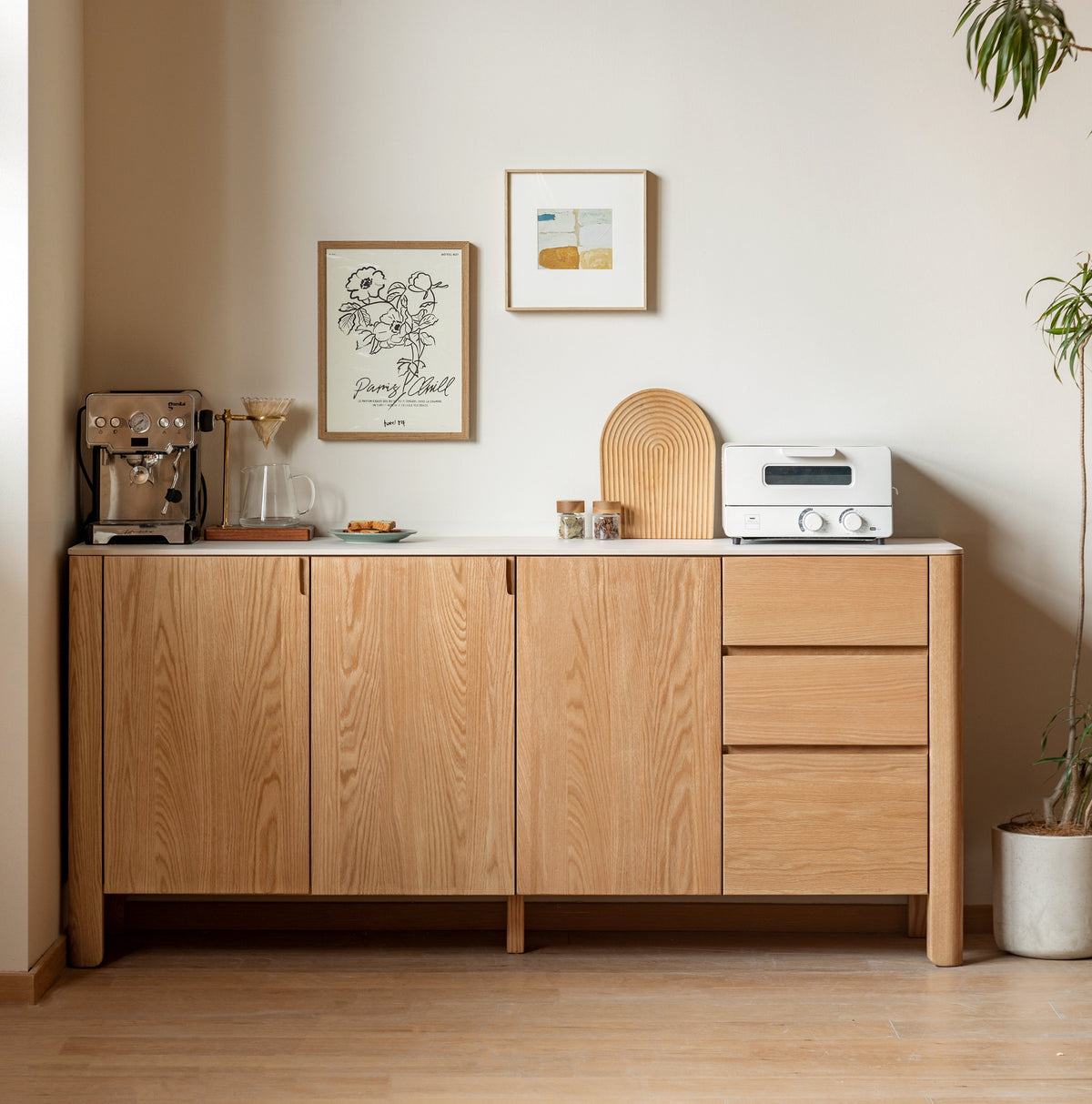 Mainn Solid American Oak Ceramic-Top Sideboard 150cm 180cm – view 8