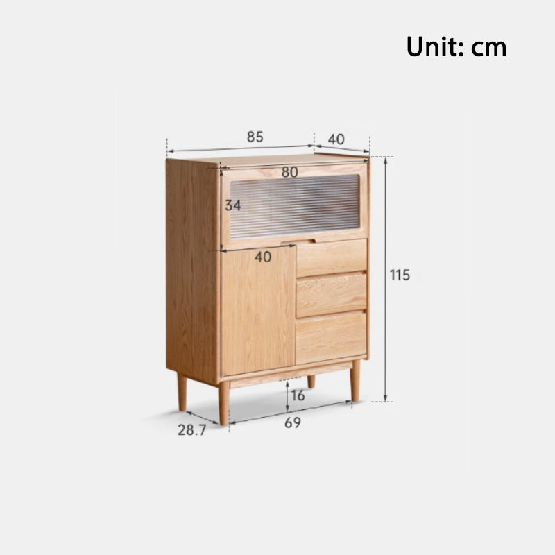 Samira Solid American Oak Sideboard 85cm – view 14
