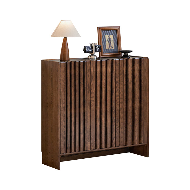 Rhys Solid American Oak Slatted Shoe Cabinet 110cm – view 15