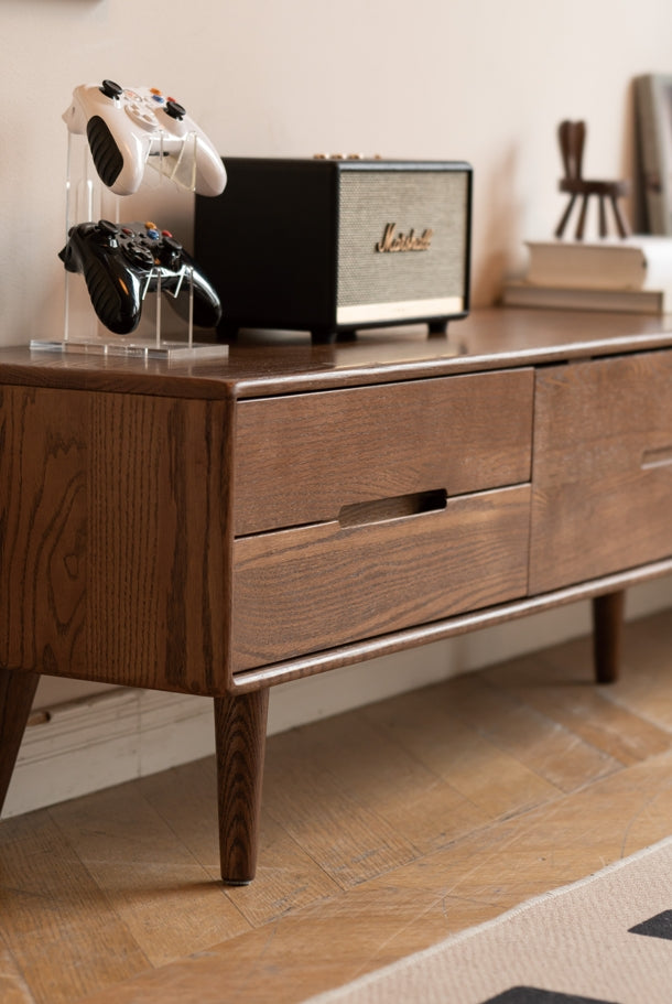 Daubs Solid American Oak Sliding-Door TV Unit 150cm 180cm – view 10