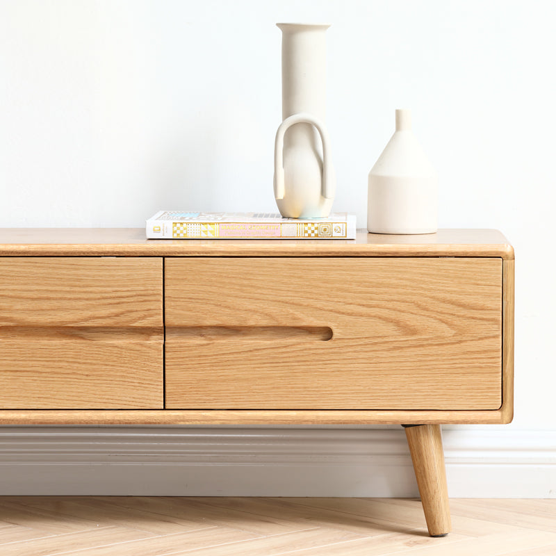 Daubs Solid American Oak Sliding-Door TV Unit 150cm 180cm – view 4