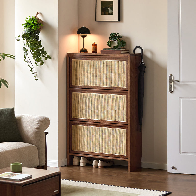 Adonis Solid American Oak Ultra-Thin Shoe Cabinet 65cm 80cm