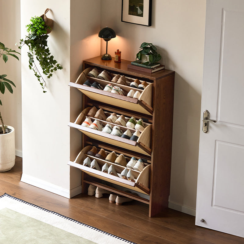 Adonis Solid American Oak Ultra-Thin Shoe Cabinet 65cm 80cm – view 2