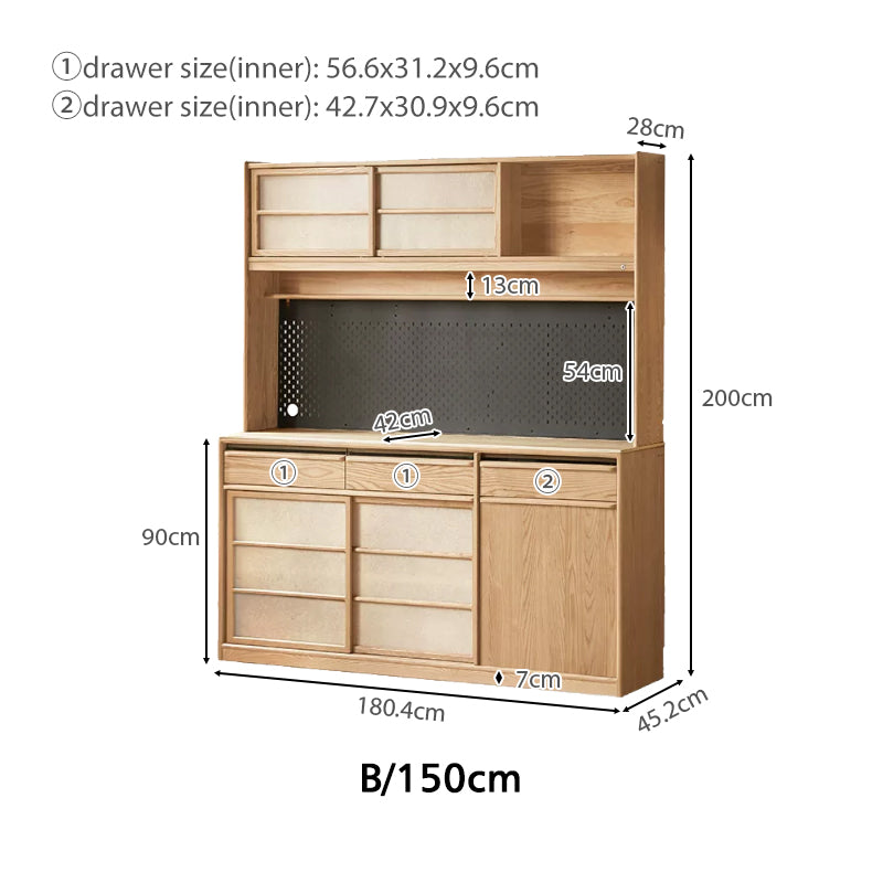 Adelina Solid Ash Multi-Drawer Sideboard 150cm 180cm – view 5