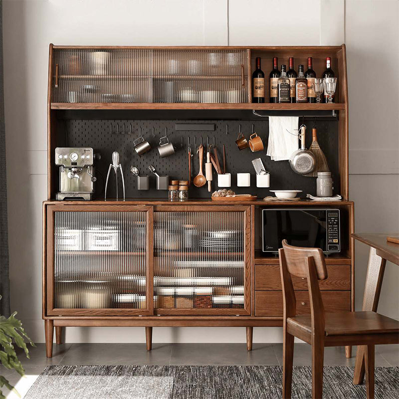 Keedy Solid Ash Sideboard Glass Display Cupboard 150cm 180cm