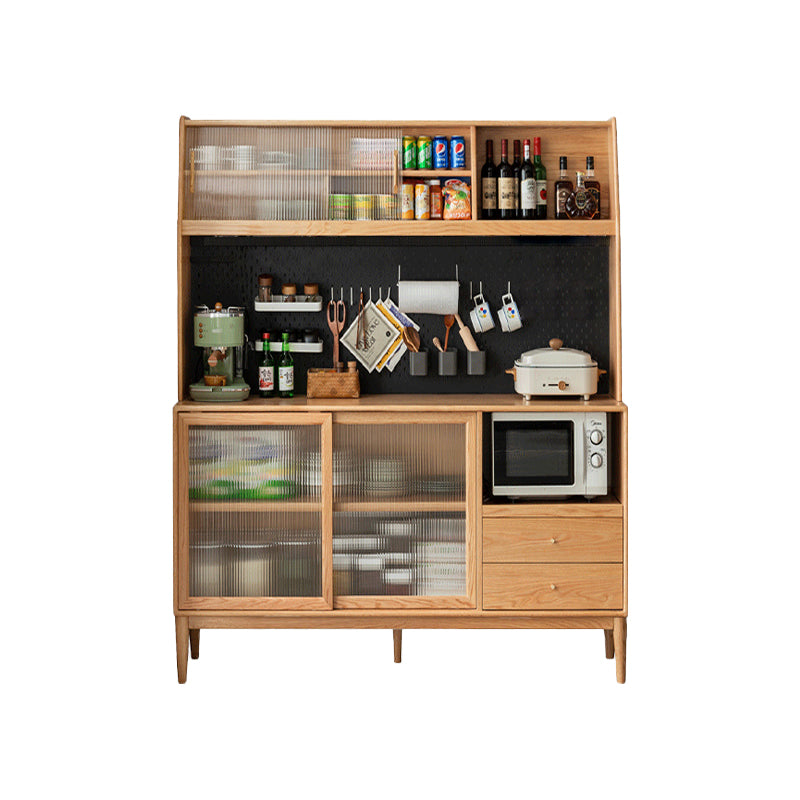 Keedy Solid Ash Sideboard Glass Display Cupboard 150cm 180cm – 150cm Natural Wood, view 16
