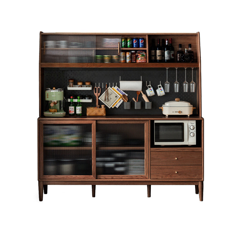 Keedy Solid Ash Sideboard Glass Display Cupboard 150cm 180cm – 180cm Walnut, view 14