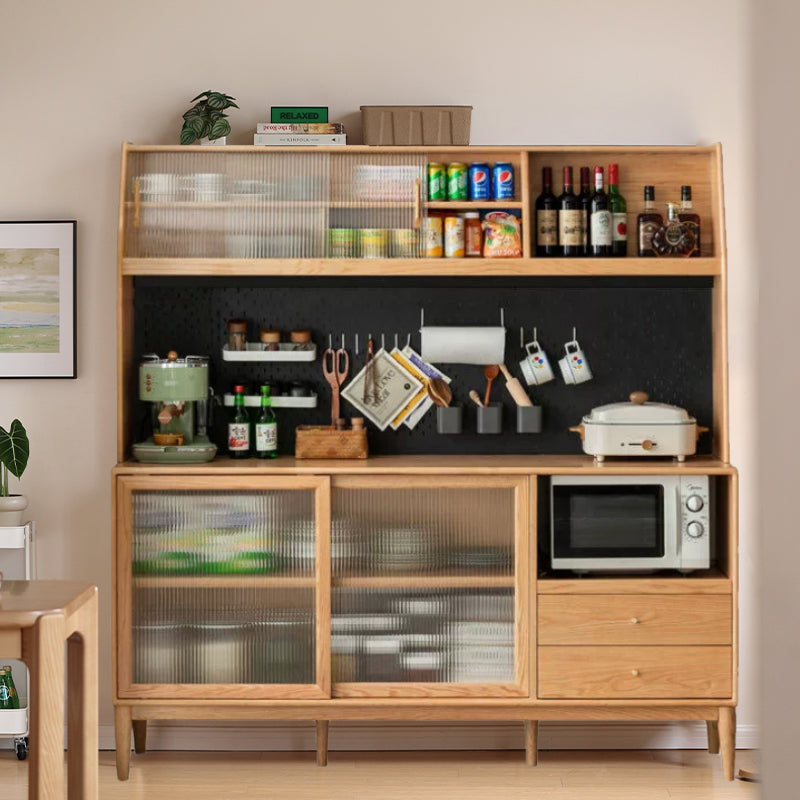 Keedy Solid Ash Sideboard Glass Display Cupboard 180cm