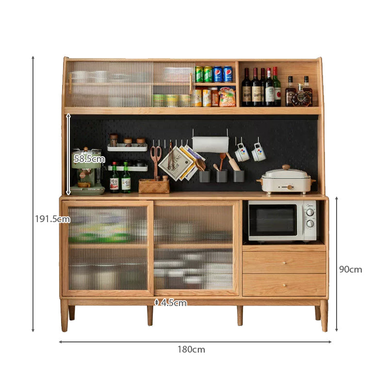 Keedy Solid Ash Sideboard Glass Display Cupboard 180cm – view 8