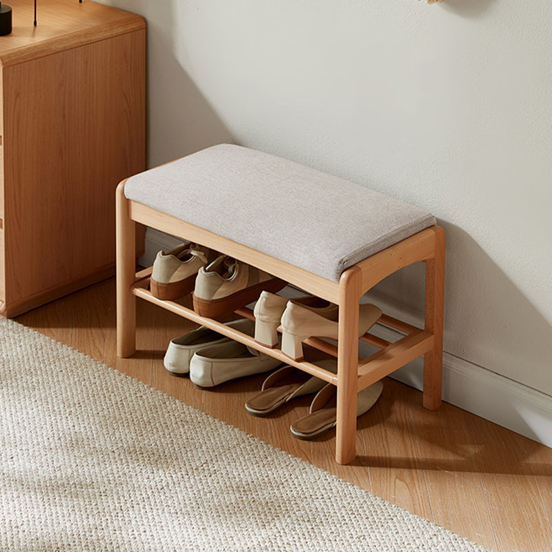 Sylvie Solid Beech Shoe Cabinet Shoe-Changing Stool – view 2