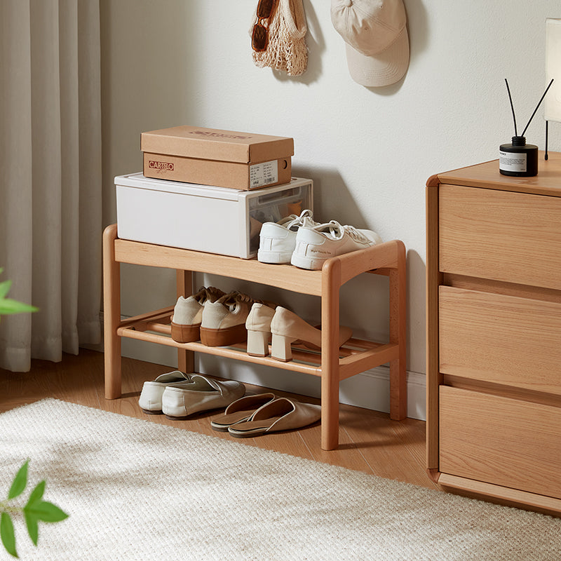 Sylvie Solid Beech Shoe Cabinet Shoe-Changing Stool – view 4