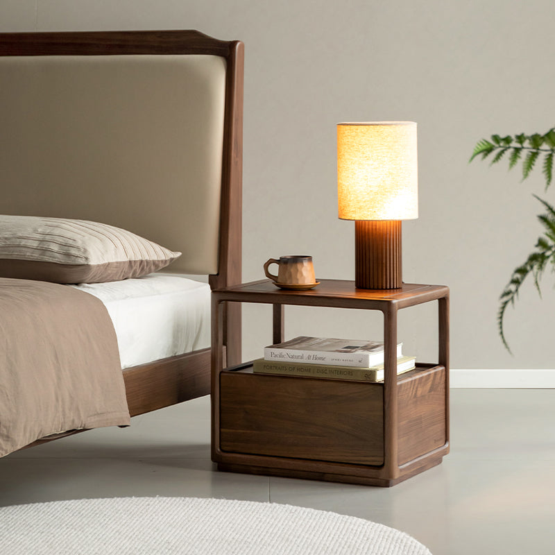 Aria Solid Black Walnut Bedside Table – view 2