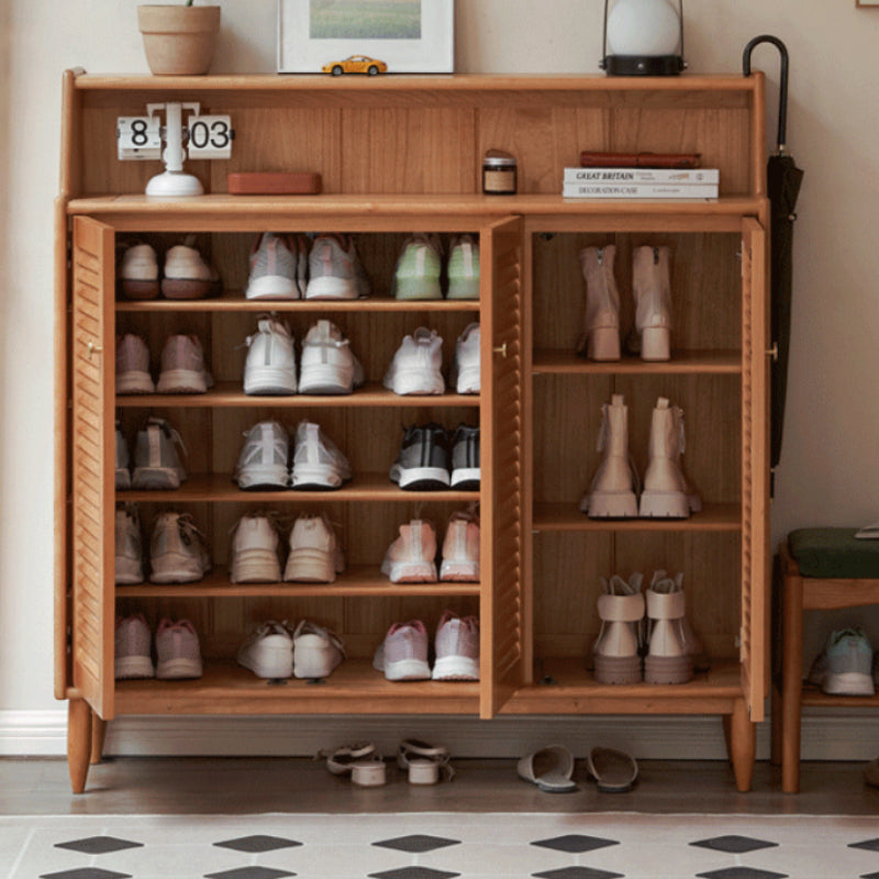 Selena Solid Cherry Louvered Shoe Cabinet – view 2