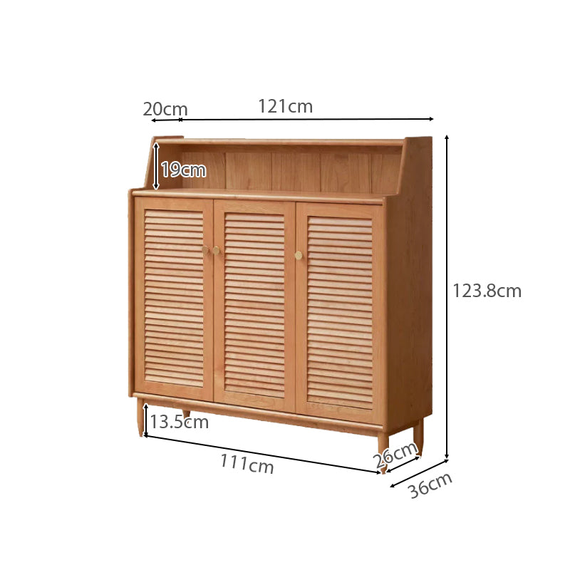 Selena Solid Cherry Louvered Shoe Cabinet – view 9