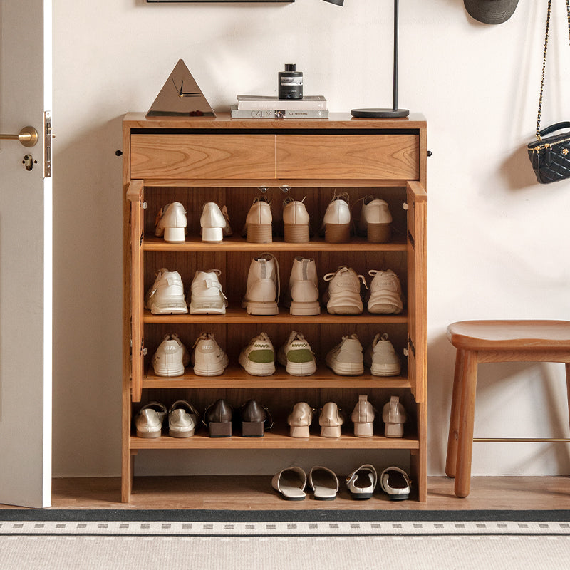 Ulrich Shoe Cabinet in Solid Cherry Wood with Pinewood, 80cm 110cm 140cm – view 2