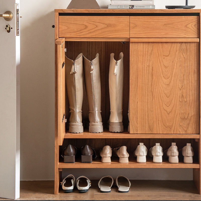 Ulrich Shoe Cabinet in Solid Cherry Wood with Pinewood, 80cm 110cm 140cm – view 6