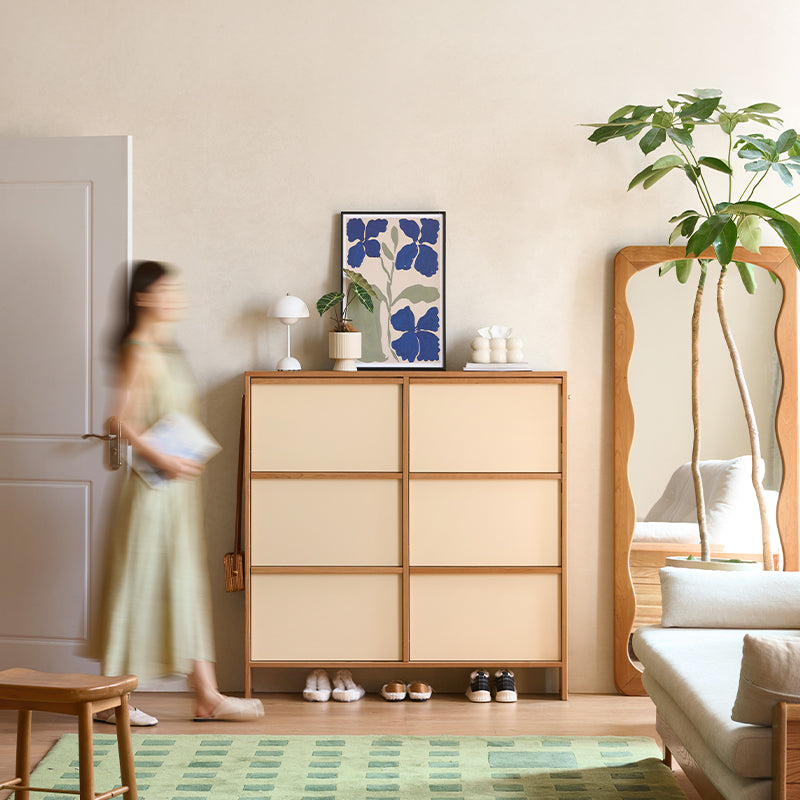 Vincenza Solid Cherry Ultra-Thin Shoe Cabinet 65cm 120cm