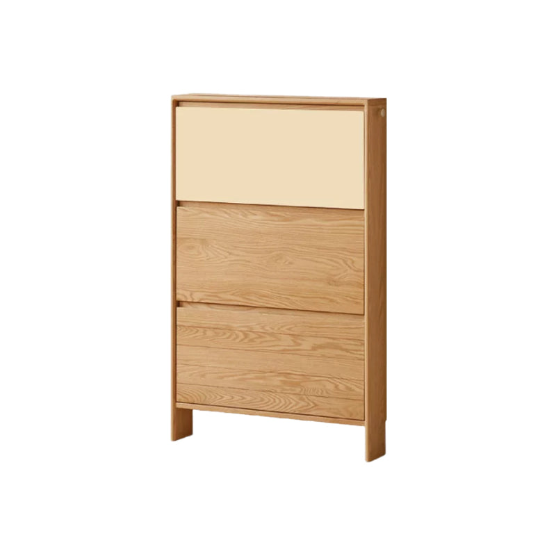 Virgil Solid American Oak & Liriodendron Ultra-Thin Shoe Cabinet 80cm – A, view 17