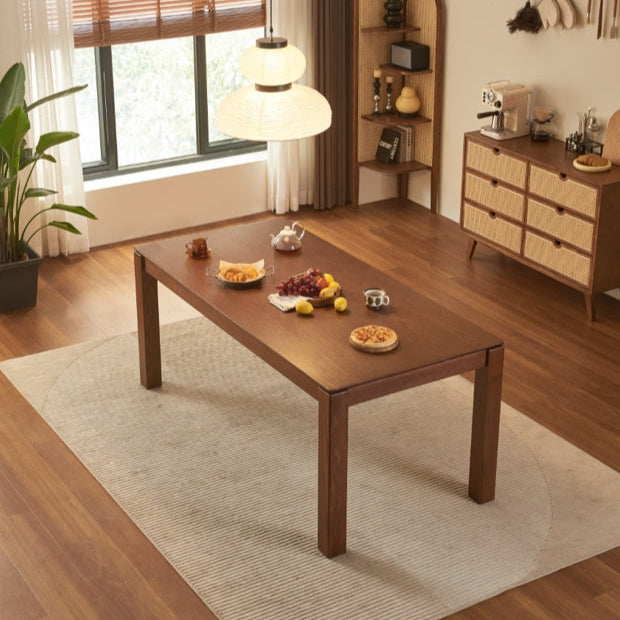 Edele Solid American Oak Dining Table in Walnut Finish 160cm / 180cm