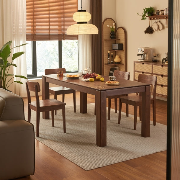 Edele Solid American Oak Dining Table in Walnut Finish 160cm / 180cm – view 10
