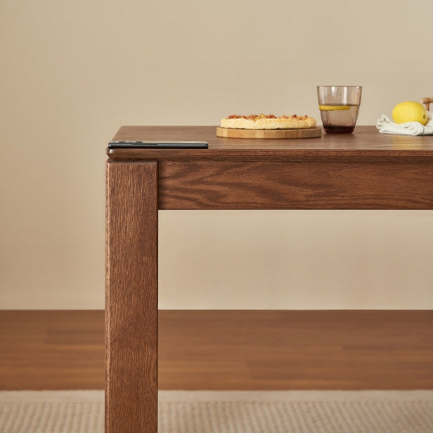 Edele Solid American Oak Dining Table in Walnut Finish 160cm / 180cm – view 4