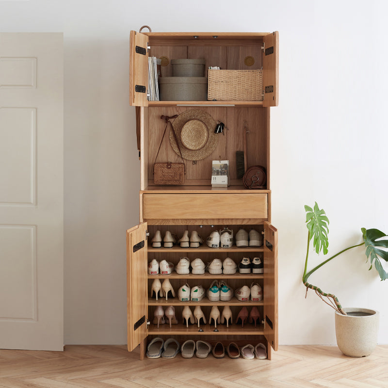 Connor Solid Oak Shoe Cabinet 80cm – view 2