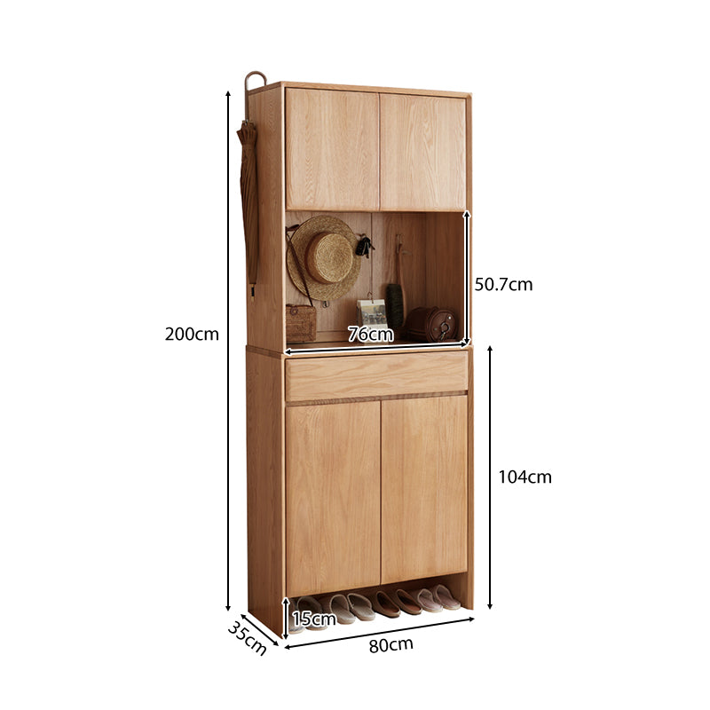 Connor Solid Oak Shoe Cabinet 80cm – view 6